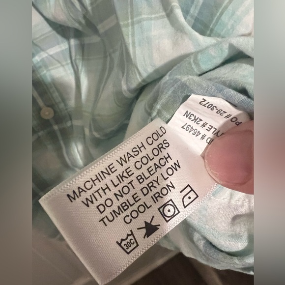 Orvis Men's Classic Collection Green & Blue Plaid Size XL 100% Cotton Shirt - Picture 12 of 15